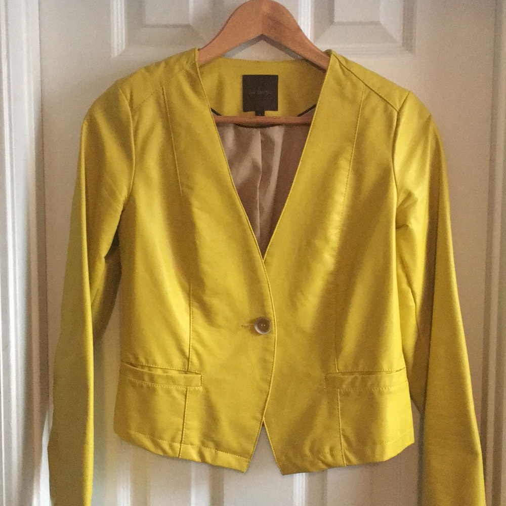 The Limited Yellow Faux Leather Jacket Size Small
